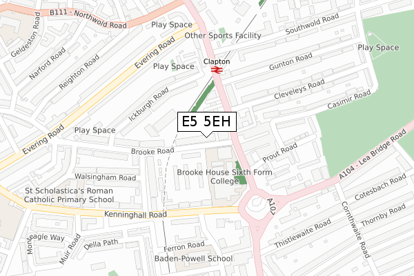 E5 5EH map - large scale - OS Open Zoomstack (Ordnance Survey)