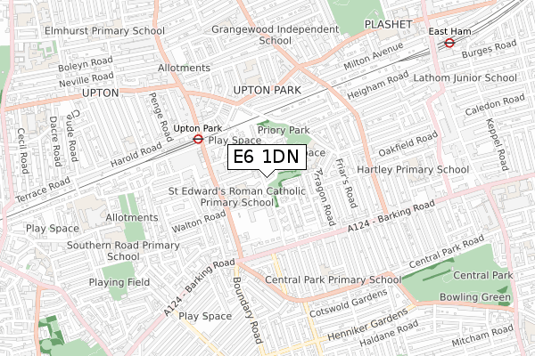 E6 1DN map - small scale - OS Open Zoomstack (Ordnance Survey)