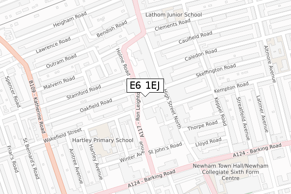 E6 1EJ map - large scale - OS Open Zoomstack (Ordnance Survey)