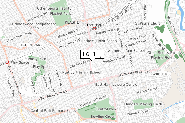 E6 1EJ map - small scale - OS Open Zoomstack (Ordnance Survey)