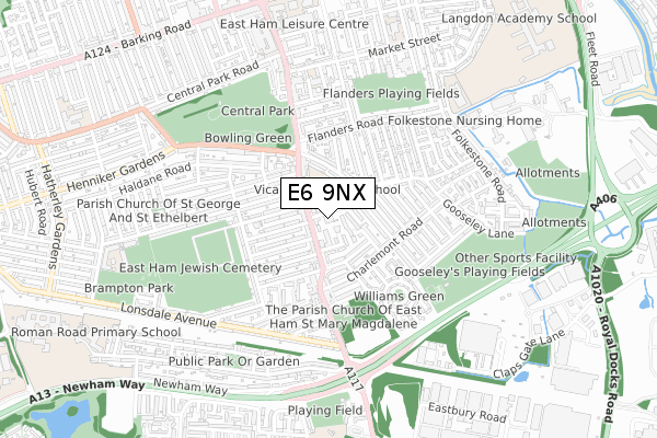 E6 9NX map - small scale - OS Open Zoomstack (Ordnance Survey)