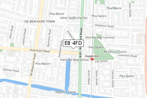 E8 4FD map - large scale - OS Open Zoomstack (Ordnance Survey)