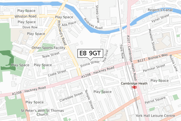 E8 9GT map - large scale - OS Open Zoomstack (Ordnance Survey)