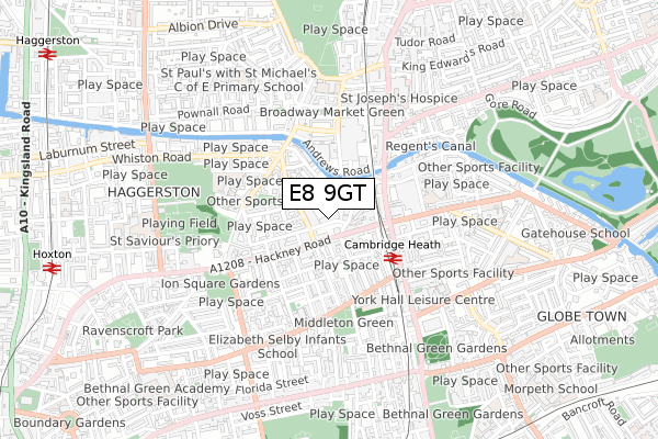 E8 9GT map - small scale - OS Open Zoomstack (Ordnance Survey)