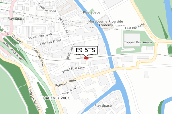 E9 5TS map - large scale - OS Open Zoomstack (Ordnance Survey)