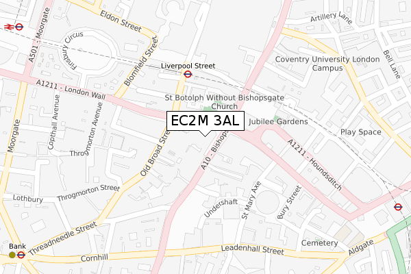 EC2M 3AL map - large scale - OS Open Zoomstack (Ordnance Survey)