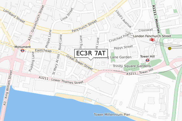 EC3R 7AT map - large scale - OS Open Zoomstack (Ordnance Survey)