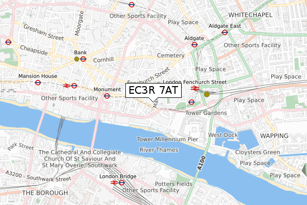 EC3R 7AT map - small scale - OS Open Zoomstack (Ordnance Survey)