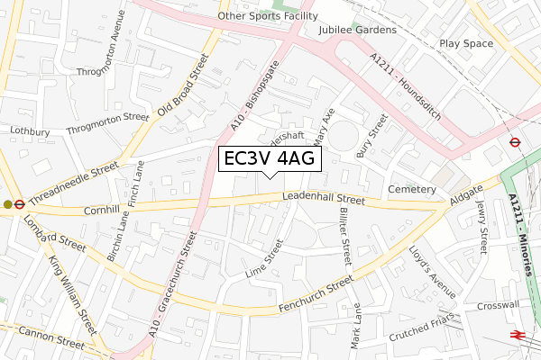 EC3V 4AG map - large scale - OS Open Zoomstack (Ordnance Survey)