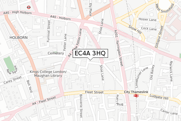 EC4A 3HQ map - large scale - OS Open Zoomstack (Ordnance Survey)