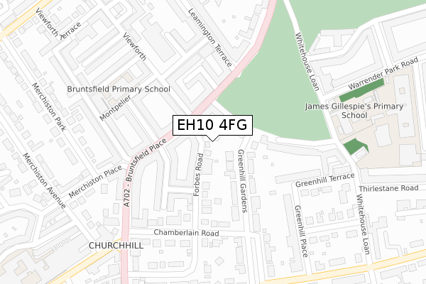 EH10 4FG map - large scale - OS Open Zoomstack (Ordnance Survey)