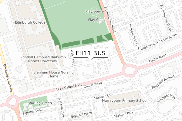 EH11 3US map - large scale - OS Open Zoomstack (Ordnance Survey)