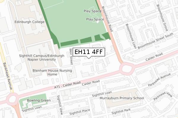 EH11 4FF map - large scale - OS Open Zoomstack (Ordnance Survey)