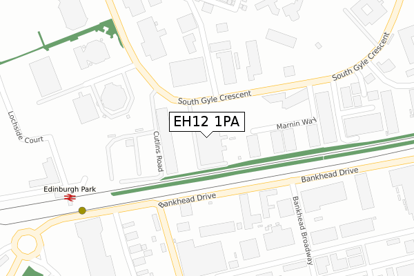 EH12 1PA map - large scale - OS Open Zoomstack (Ordnance Survey)