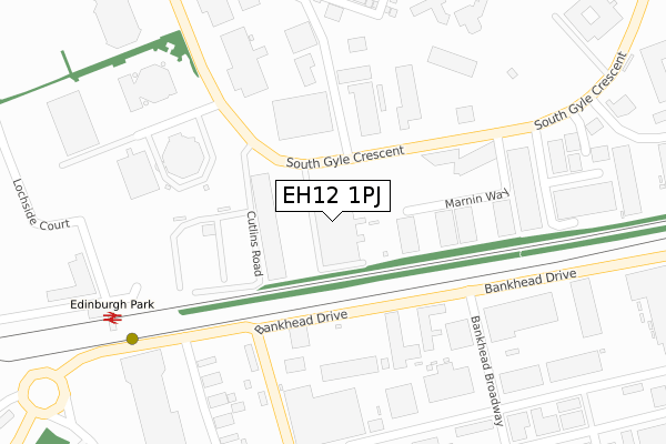 EH12 1PJ map - large scale - OS Open Zoomstack (Ordnance Survey)