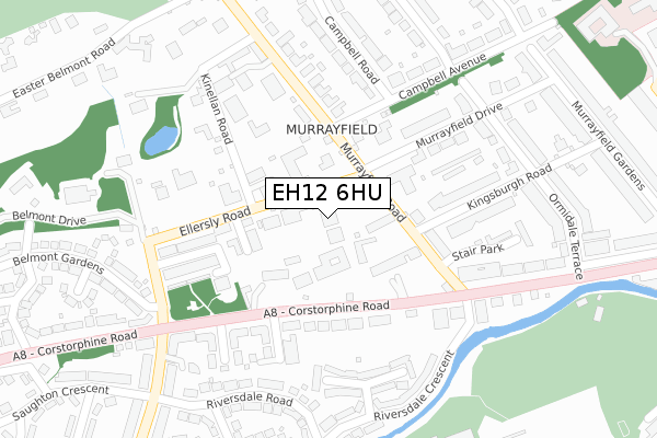 EH12 6HU map - large scale - OS Open Zoomstack (Ordnance Survey)