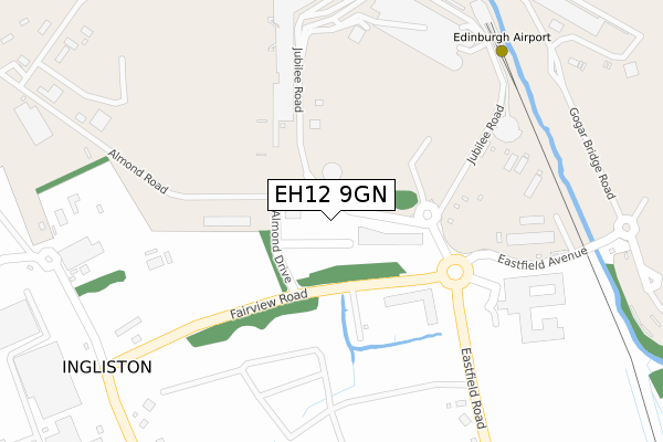 EH12 9GN map - large scale - OS Open Zoomstack (Ordnance Survey)