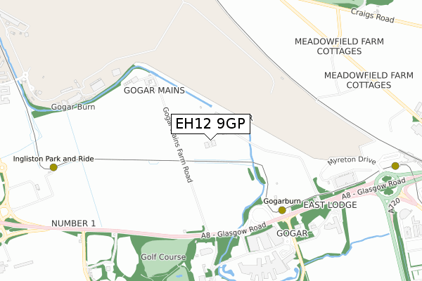 EH12 9GP map - small scale - OS Open Zoomstack (Ordnance Survey)