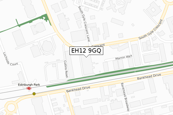 EH12 9GQ map - large scale - OS Open Zoomstack (Ordnance Survey)