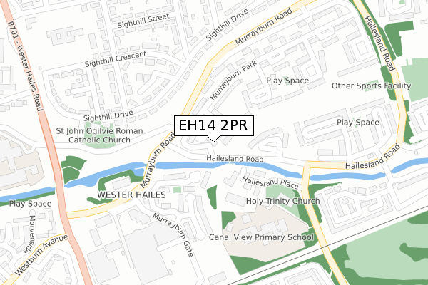 EH14 2PR map - large scale - OS Open Zoomstack (Ordnance Survey)