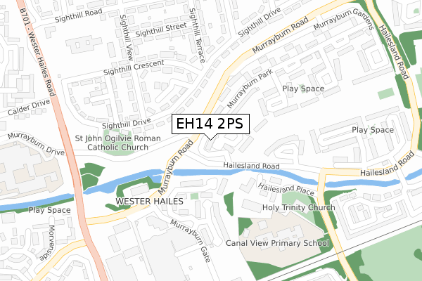 EH14 2PS map - large scale - OS Open Zoomstack (Ordnance Survey)