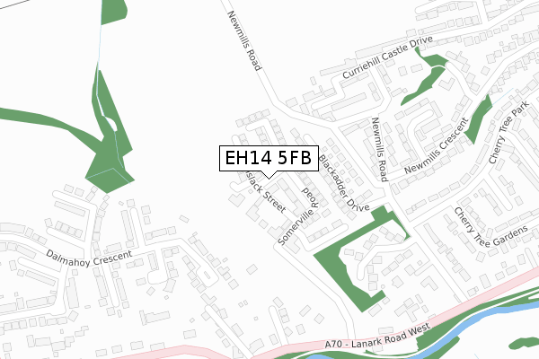 EH14 5FB map - large scale - OS Open Zoomstack (Ordnance Survey)