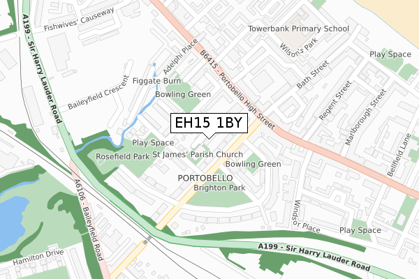 EH15 1BY map - large scale - OS Open Zoomstack (Ordnance Survey)