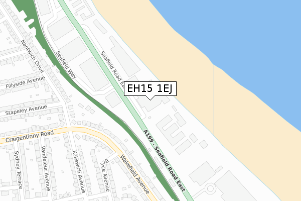 EH15 1EJ map - large scale - OS Open Zoomstack (Ordnance Survey)