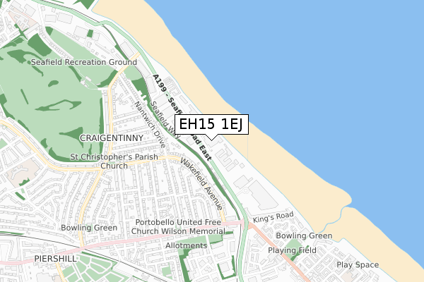 EH15 1EJ map - small scale - OS Open Zoomstack (Ordnance Survey)