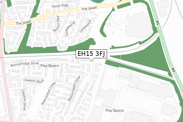 EH15 3FJ map - large scale - OS Open Zoomstack (Ordnance Survey)