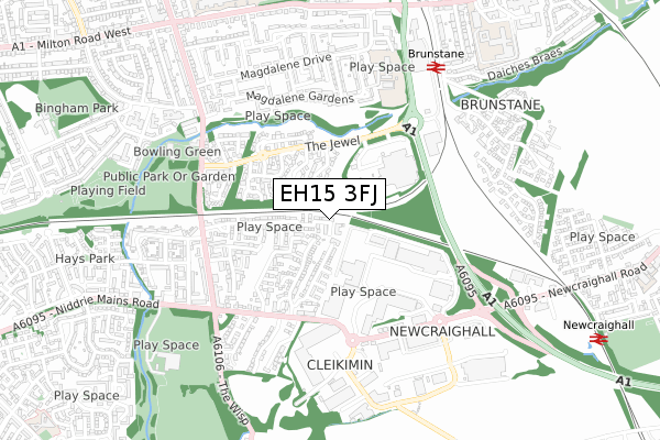 EH15 3FJ map - small scale - OS Open Zoomstack (Ordnance Survey)