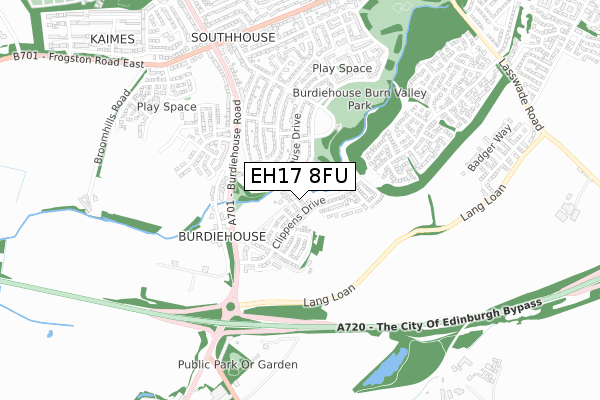 EH17 8FU map - small scale - OS Open Zoomstack (Ordnance Survey)