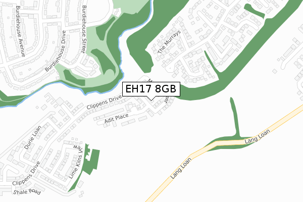 EH17 8GB map - large scale - OS Open Zoomstack (Ordnance Survey)