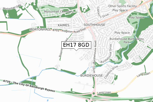 EH17 8GD map - small scale - OS Open Zoomstack (Ordnance Survey)