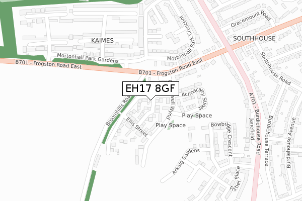 EH17 8GF map - large scale - OS Open Zoomstack (Ordnance Survey)