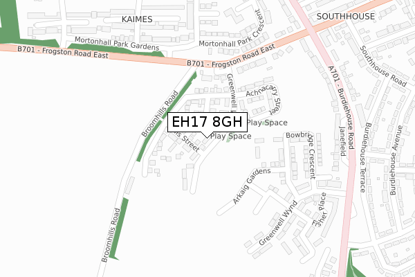 EH17 8GH map - large scale - OS Open Zoomstack (Ordnance Survey)