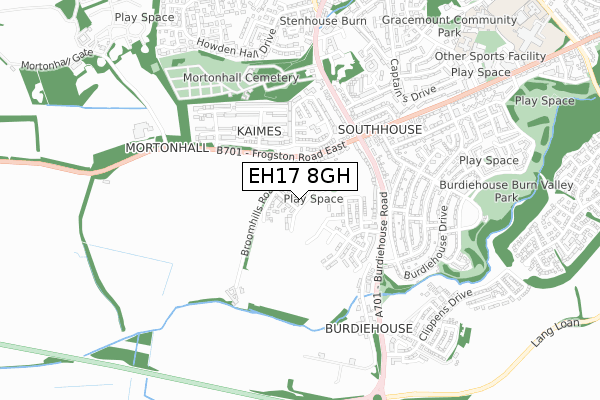 EH17 8GH map - small scale - OS Open Zoomstack (Ordnance Survey)