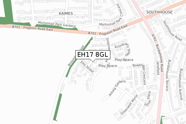 EH17 8GL map - large scale - OS Open Zoomstack (Ordnance Survey)