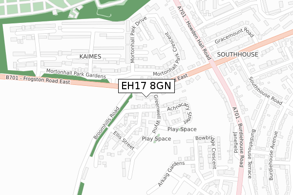 EH17 8GN map - large scale - OS Open Zoomstack (Ordnance Survey)