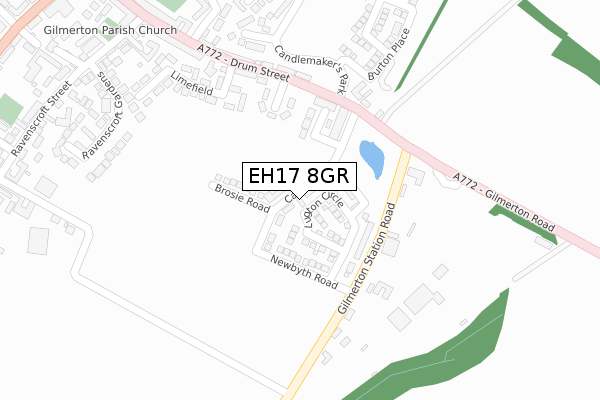 EH17 8GR map - large scale - OS Open Zoomstack (Ordnance Survey)