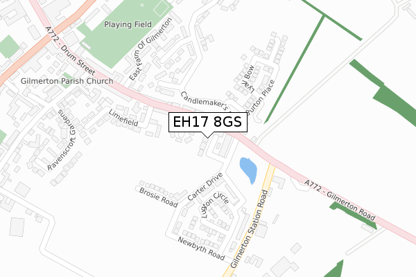 EH17 8GS map - large scale - OS Open Zoomstack (Ordnance Survey)