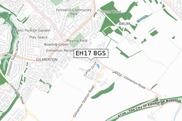 EH17 8GS map - small scale - OS Open Zoomstack (Ordnance Survey)