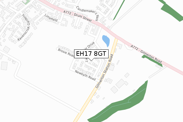 EH17 8GT map - large scale - OS Open Zoomstack (Ordnance Survey)