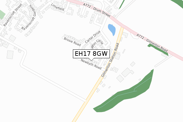 EH17 8GW map - large scale - OS Open Zoomstack (Ordnance Survey)