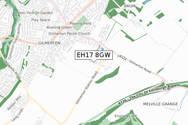 EH17 8GW map - small scale - OS Open Zoomstack (Ordnance Survey)