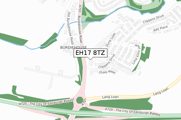 EH17 8TZ map - large scale - OS Open Zoomstack (Ordnance Survey)