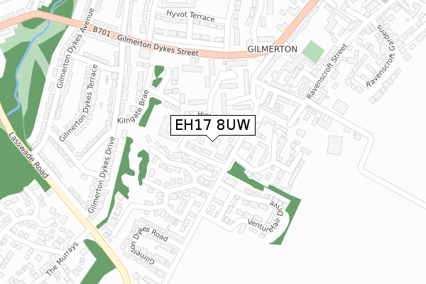 EH17 8UW map - large scale - OS Open Zoomstack (Ordnance Survey)