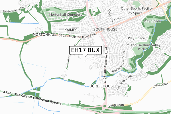 EH17 8UX map - small scale - OS Open Zoomstack (Ordnance Survey)