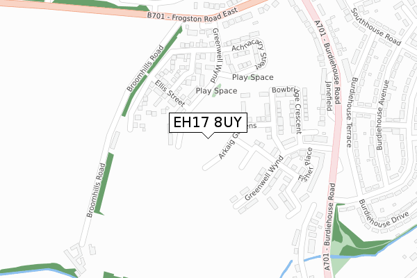 EH17 8UY map - large scale - OS Open Zoomstack (Ordnance Survey)