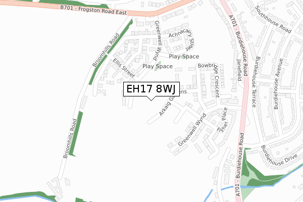 EH17 8WJ map - large scale - OS Open Zoomstack (Ordnance Survey)